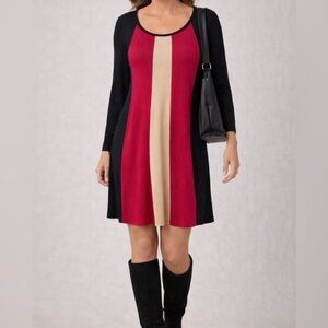 Karen Kane Great Cold Weather Dress! XL with Color Block Front - Black in Back